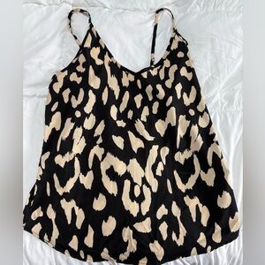 Leopard Print Spaghetti Strap Top